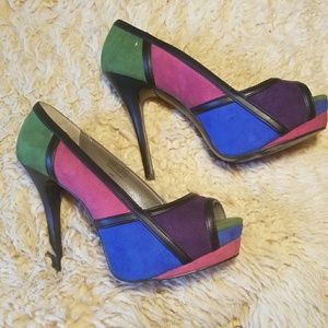 Andrea Pink, Purple, Green, Blue Heels